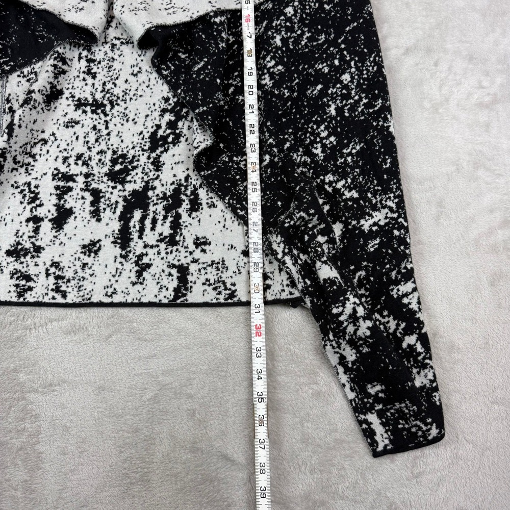 Stella Carakasi Vest Women S Black White Splatter Waterfall Natural Luxe Chic - Picture 10 of 11
